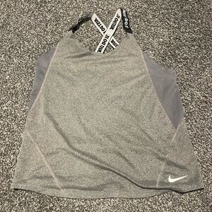 Nike Heather Gray Tank with Logo Straps